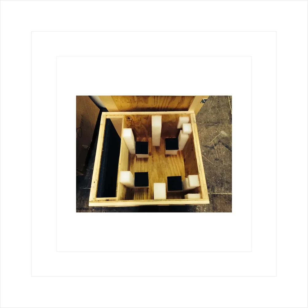 Crate with foam and side compartment